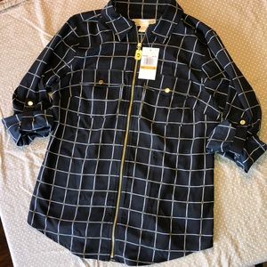 Brand NWT Michael Kors Zippered Blouse
